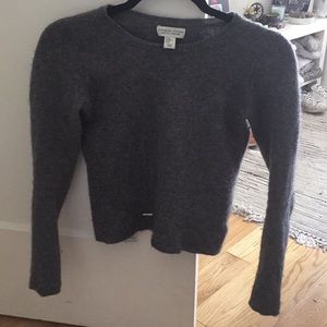 heather grey petite cashmere sweater